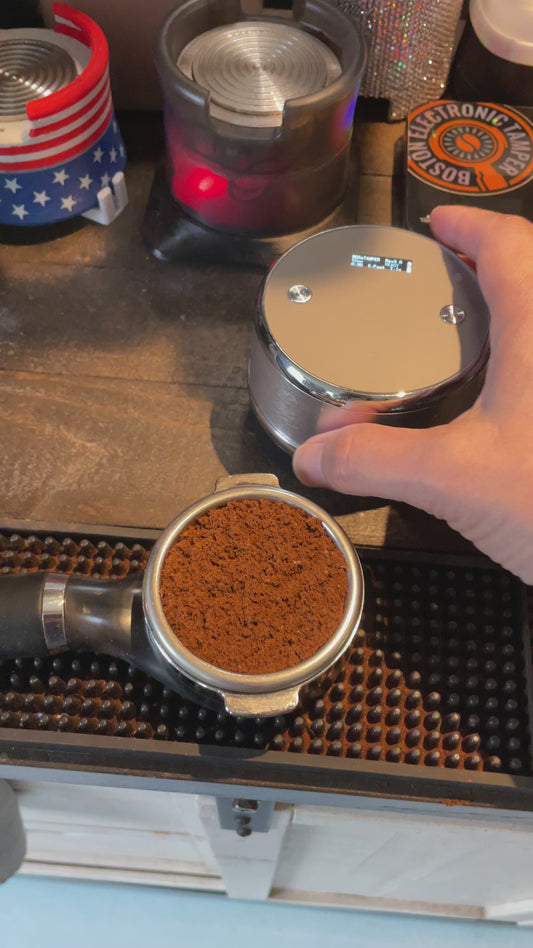 PREORDER Metal Espresso Coffee Tamper BOSeTAMPER 58.5mm PRO (Free Promo Wireless Charger (early adopter)