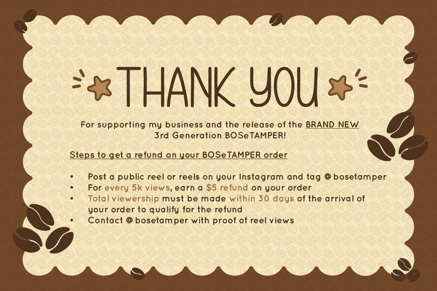 Metal Espresso Coffee Tamper BOSeTAMPER 58.5mm PRO (Free Promo Wireless Charger and Travel Case)