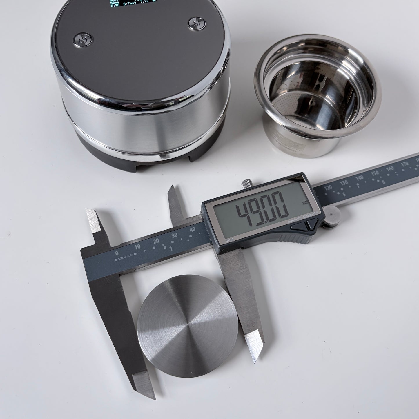 Flat, Convex, Ripple, Wavy Stainless Steel Tamper 58.5mm and 49mm Step-Down